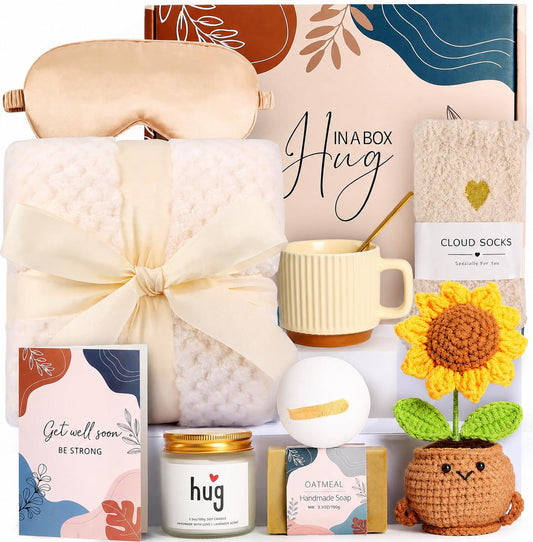 Get Well Soon Gift Baskets for Women, Surgery Recovery Care Package, Sympathy Gifts for Loss of Loved One, Thoughtful Care Package for Mom Her Wife Friends