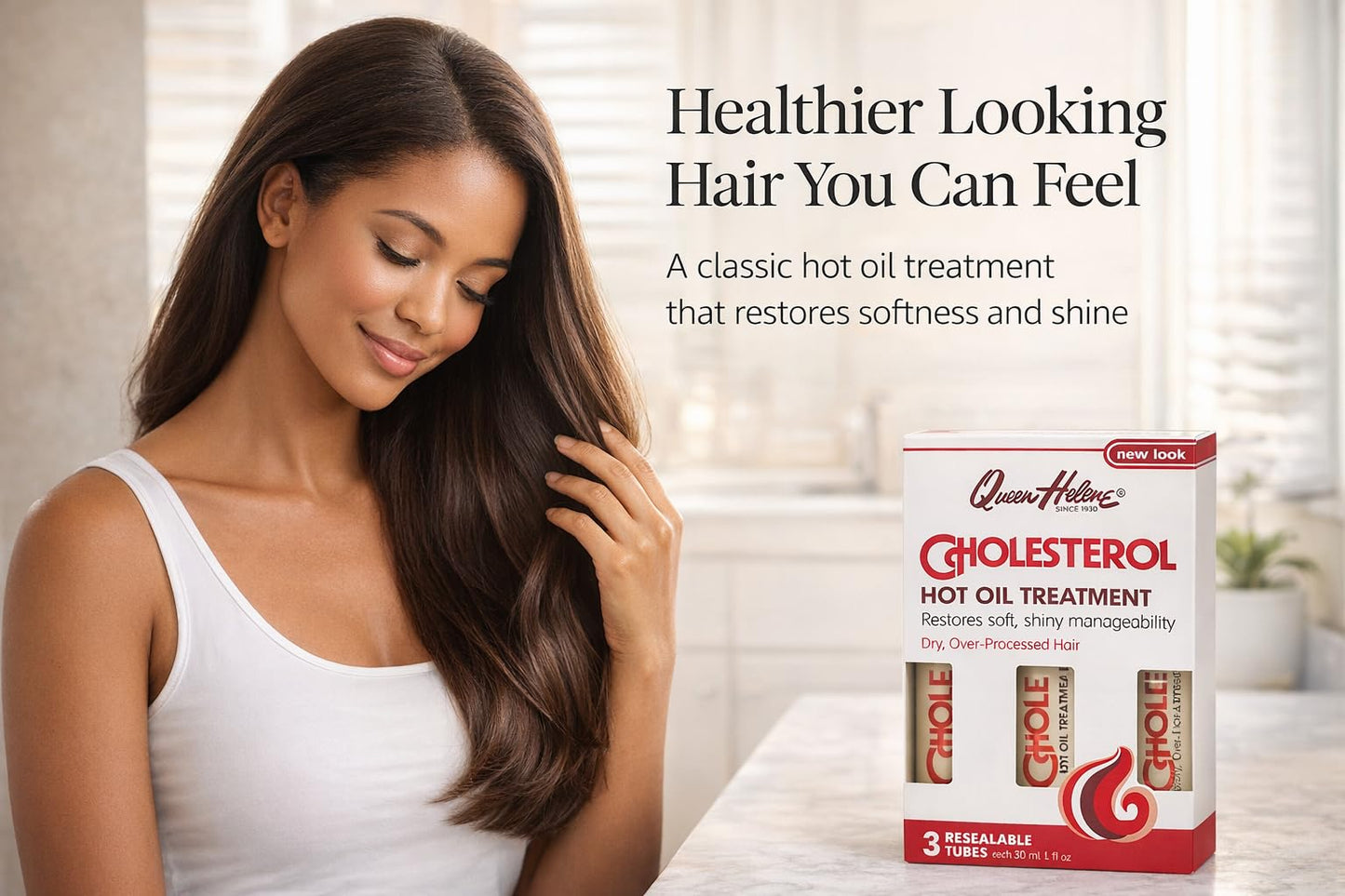 Queen Helene Cholesterol Hot Oil Treatment in Resealable Tubes, 3-1 fl oz (29.57 ml) tubes