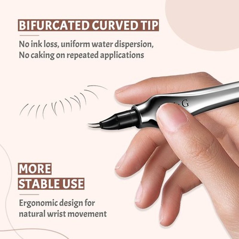 HOSAILY Curved Eyebrow Pen, 2 in 1 Waterproof Long Lasting Eyebrow Pencil Double Tip Lower Eyelash Pencil with 30° Curved Tip, Smudge Proof Microblading Eyebrow Pen Liquid Eye Makeup, 01 Light Brown