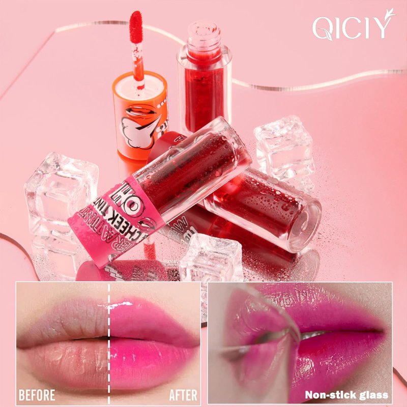 ADMD 3-Pack Creamy Lip Tint Set for Blush & Lip Stain Lip Glaze Buildable Hydrating Lip Glosses Water-Based Formula for a Natural Flush
