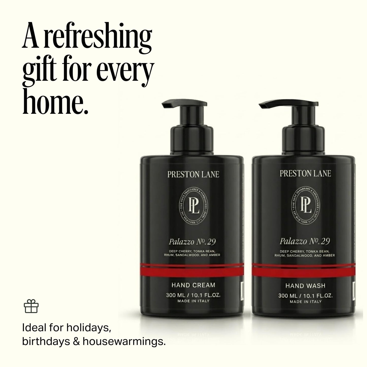 Preston Lane Hand Soap & Lotion Set, Palazzo no. 29 Scent – Hydrating Hand Wash and Moisturizing Hand Cream Duo | Clean Ingredients, Vegan & Cruelty Free Bathroom and Kitchen Essentials Gift Set