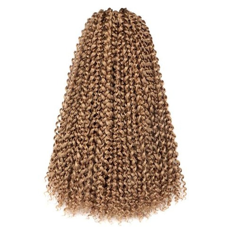 Passion Twist Hair - 18 Inch 7packs Blonde Water Wave Crochet Braids Synthetic Braiding Hair Extensions (18 Inch 7Packs, 27#)…
