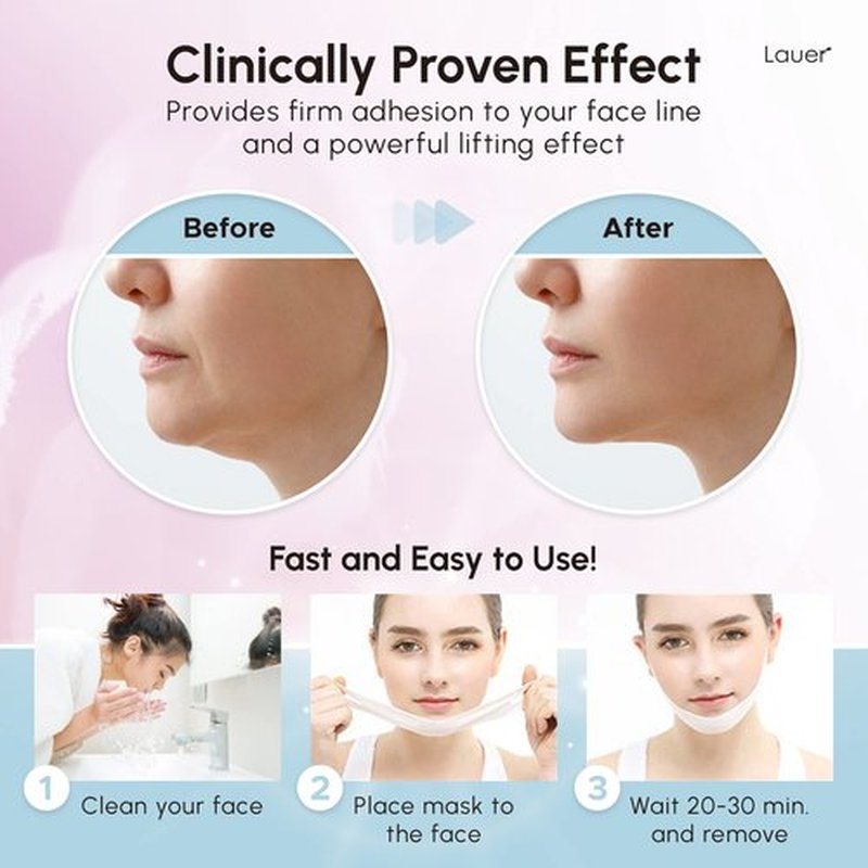 V Shaped Contouring Face Mask Line Shaping Lifting Belt Neck Reduction Jawline Lift Tape Enhancer Face Patch Firming Tightening Skin Chin Up Sculpting Collagen Mask Hyaluronic Acid Aloe Vera 10 pcs