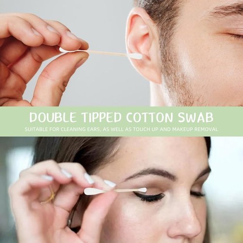 Bamboo Cotton Swabs 600 Count 3 Inch Short Double Tipped Cotton Swabs Biodegradable & Eco-friendly Cotton Double Tipped Applicators Natural Ear Sticks ﻿