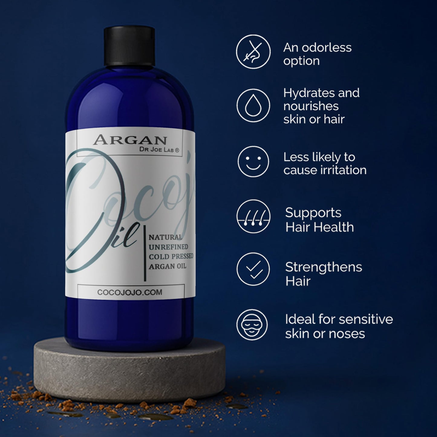 Argan Oil -Cold Pressed 16 oz 100% Pure Natural Extra Virgin Unrefined Grade-a Argan Moroccan Marrakesh Oil Moisturizer Hair Face Lips Body Scalp Skin Hair