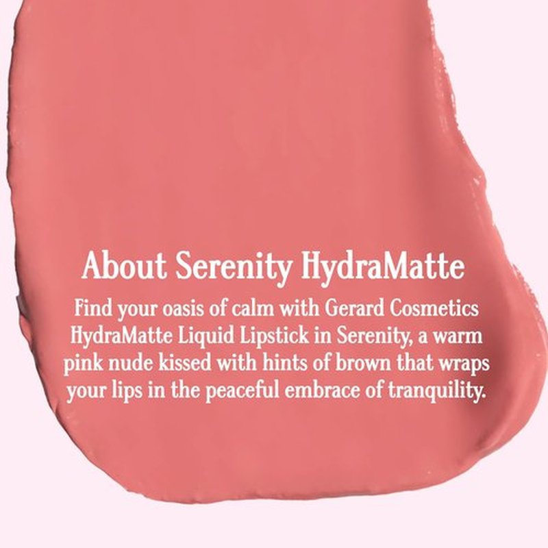 Gerard Cosmetics HydraMatte Liquid Lipstick Serenity | Pink Nude Matte Lipstick | Long Lasting and Non-Drying | Super Pigmented Fully Opaque Lip Color