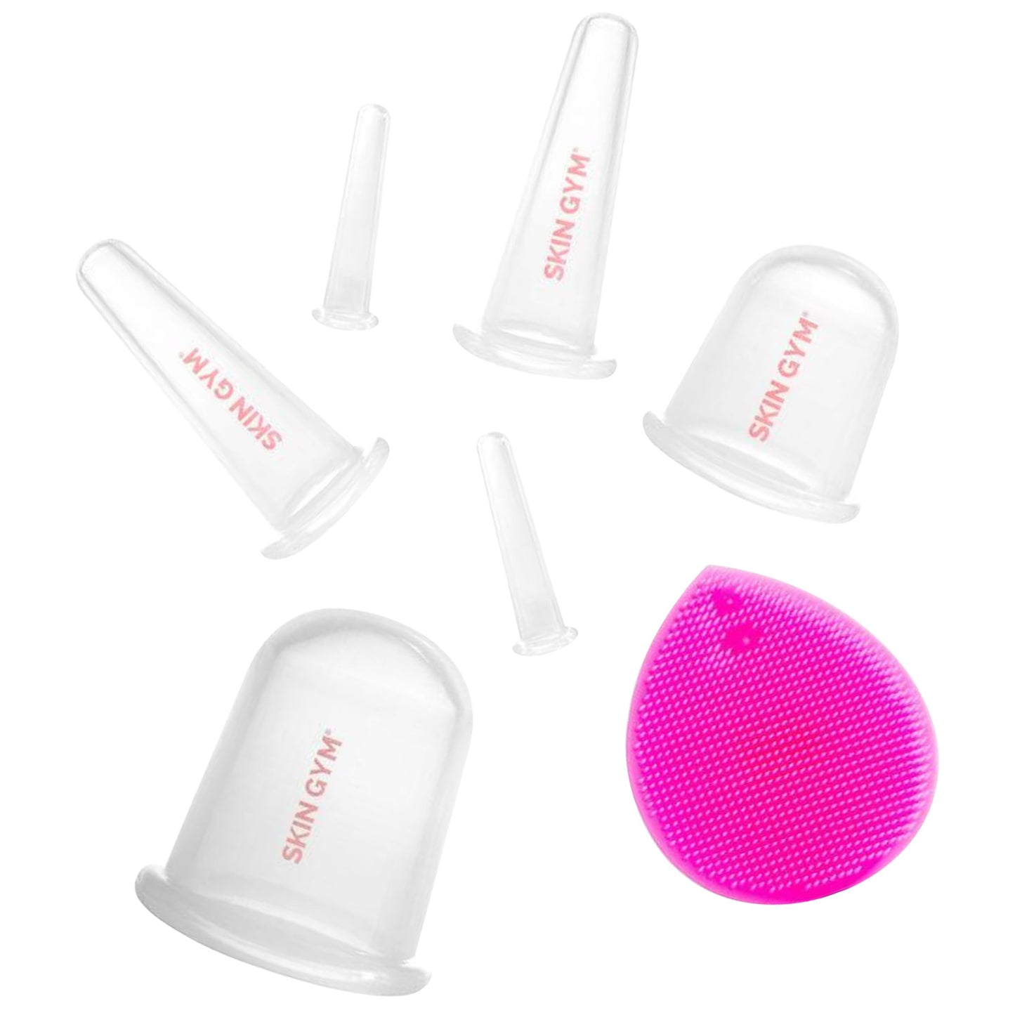 SKIN GYM Face & Body Cupping Set, Silicone Cups for Lymphatic Massage, Sculpting, Cellulite & Facial Massage | 7 Piece Kit