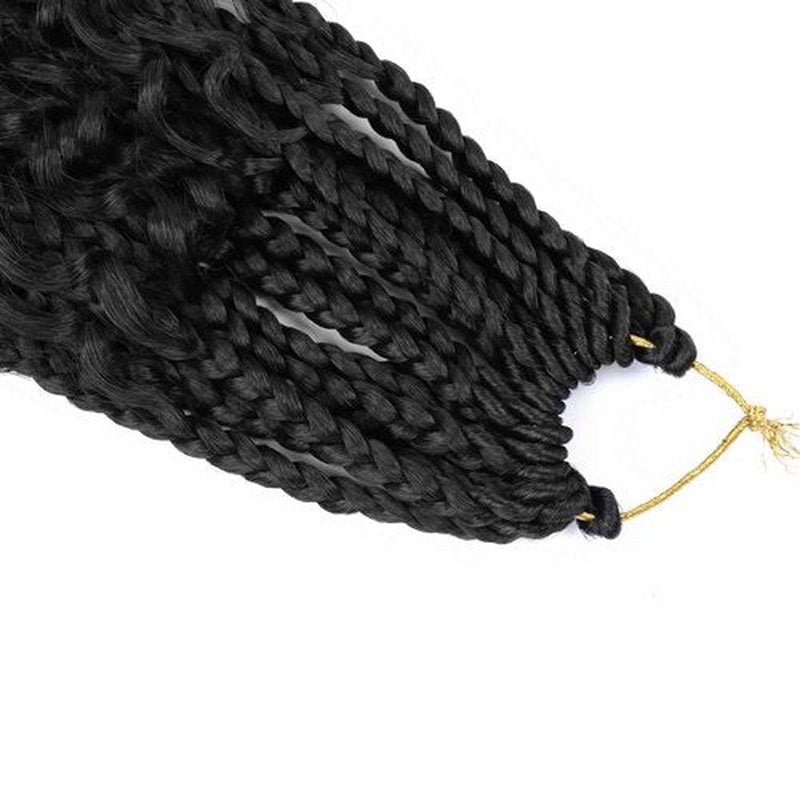 8 Packs Crochet Box Braids with Curly Ends Boho Braids 10 Inch Goddess Box Braids Crochet Hair Bohemian Box Braid Hair (1B, 10 inch 8 pack)