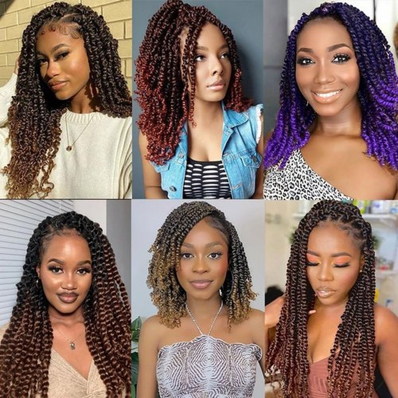 Felek Passion Twist Crochet Hair 24inch 8 Packs Pre Looped Twist Crochet Hair For Black Women Natural Soft Ombre Brown Pre Twisted Passion Twist Crochet Hair (T27, 24inch)