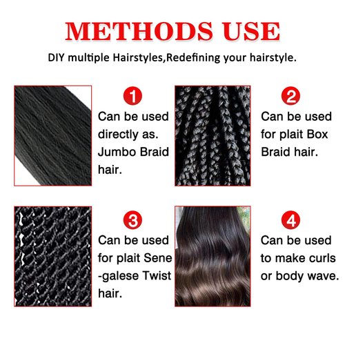 Pre-stretched Braids Hair 26 Inch 8 Packs Professional Itch Free Hot Water Setting Synthetic Fiber Ombre Yaki Texture Braid Hair Extensions 1B…