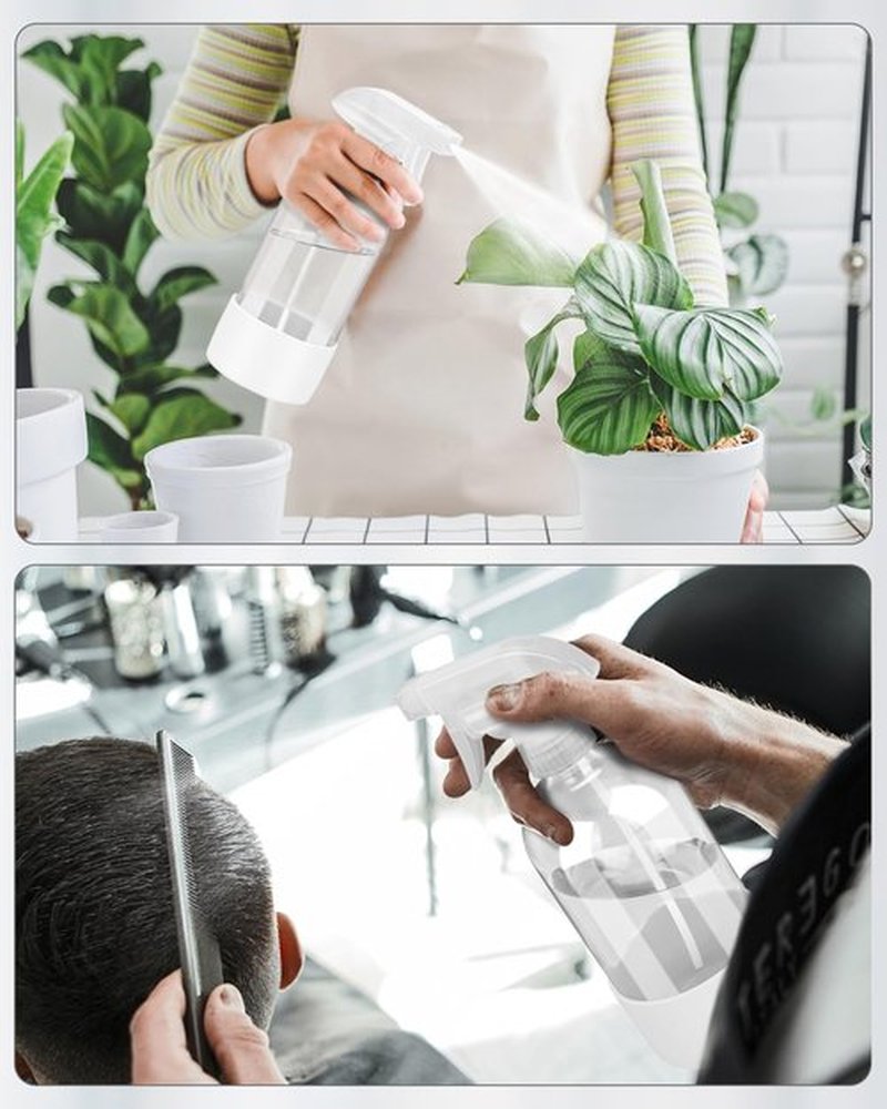 Roinisor Glass Spray Bottles with Silicone Sleeve Protection, Empty 16OZ Reusable Spray Bottles, Refillable Containers with Spray Nozzles for Cleaning Solutions, Plants and Essential Oils 1 Pack White