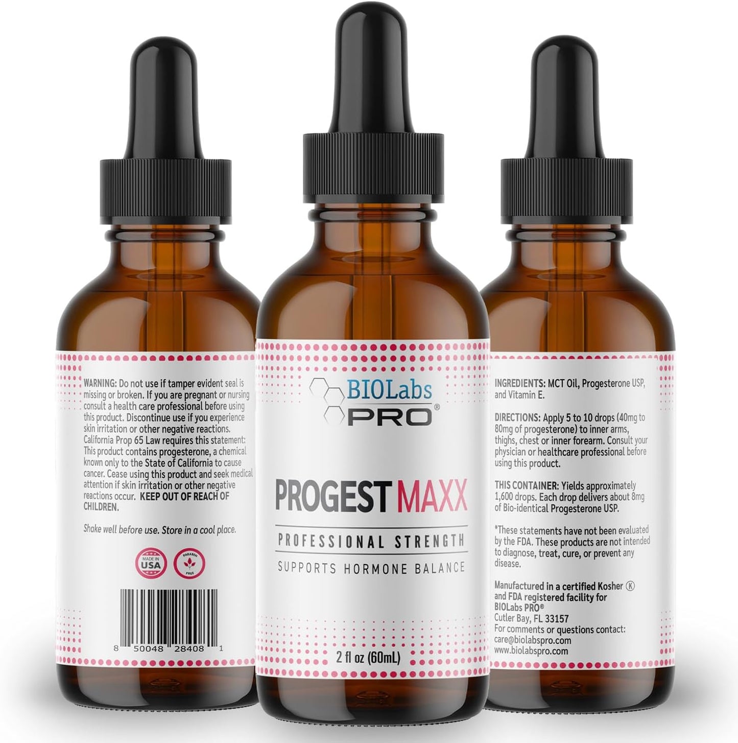 Progest MAXX Progesterone Oil - Natural Bioidentical Support for Women | 2oz Bottle - Menopause Relief