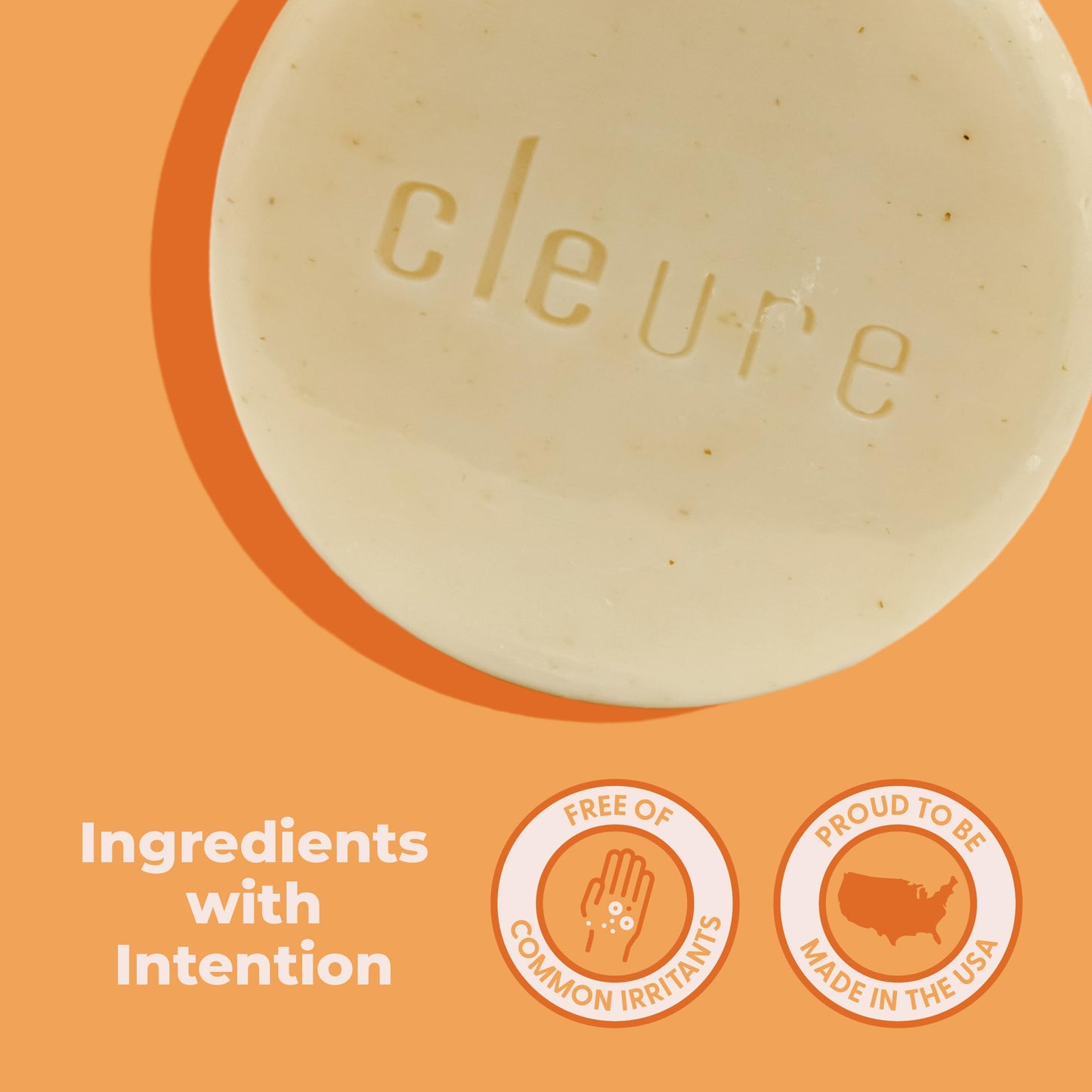 Cleure Face & Body Bar - Gentle Soap Cleanser for Sensitive Skin Infused w/Soothing Oatmeal - Gluten, SLS & Fragrance Free (3 oz, Pack of 1 Bar)
