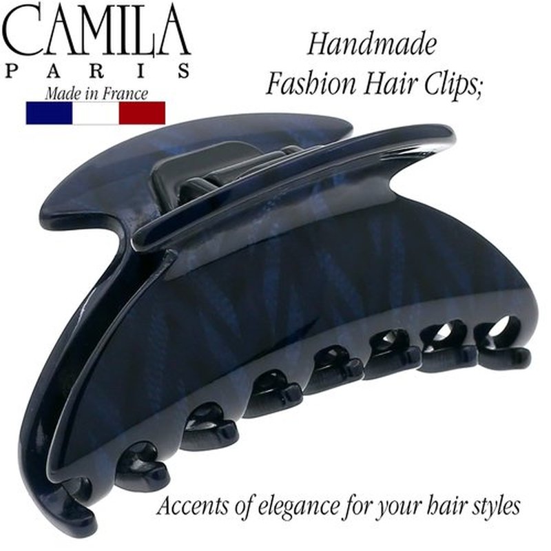 Camila Paris CP3267 French Hair Clip for Women, Small 2.75 inch Handmade, Blue, Girls Hair Claw Clips Jaw Fashion Durable Styling Hair Accessories for Women, Strong Hold No Slip Grip. Made in France