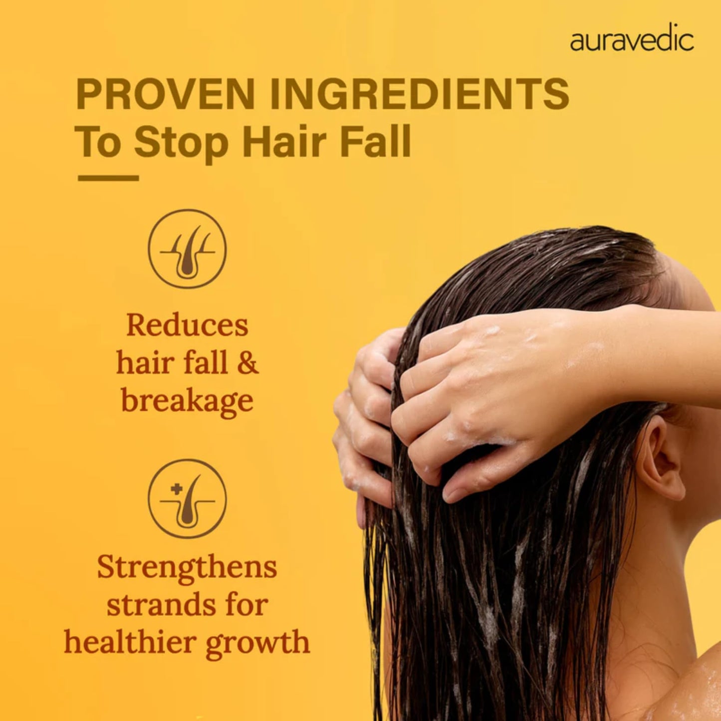 Auravedic Hair Loss Shampoo for Thinning Hair | Hair Growth & Thickening with Bhringraj, Amla & Brahmi | Reduces Hair Fall & Breakage | Sulfate Free Color Safe for Women & Men | 16.91 Fl Oz (500ml)