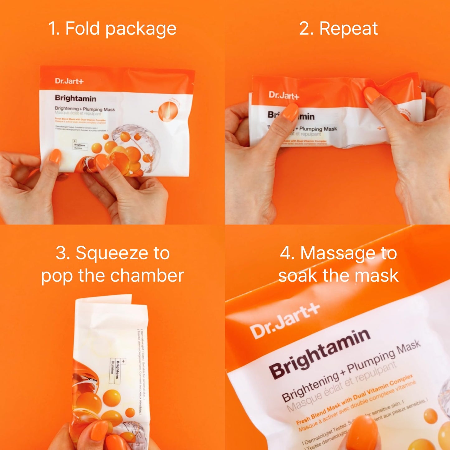 Dr.Jart+ Brightamin Brightening Plumping Korean Face Mask with Vitamin C | Korean Skin Care | Travel Size, 1 Pack