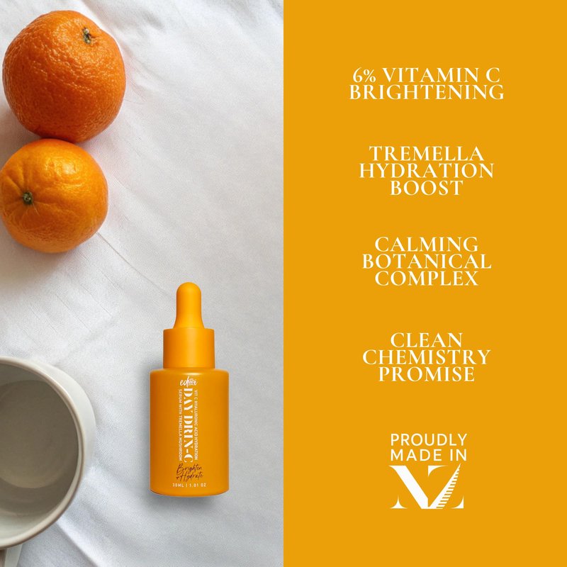 edandi DAY DRIN-C 2 in 1 Face Hydration Serum with Vitamin C and Hyaluronic Acid, Moisturizing, Plumping, & Smoothing the Appearance of Fine Lines, 1.01 oz