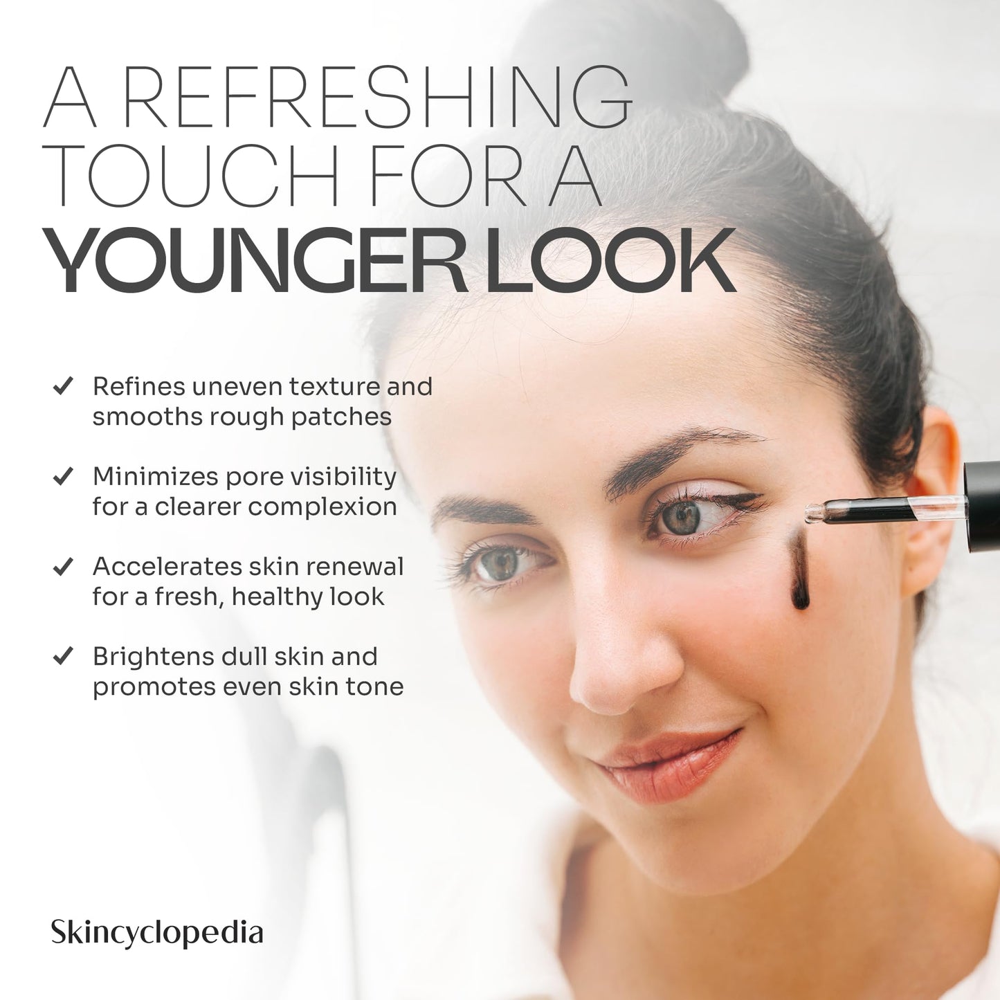 Skincyclopedia Pure AHA & PHA Charcoal Face Peel Serum, High Detox Complex, Anti Aging Intense Hydration, Wrinkle Reducing, Targets Fine Lines, Large Pores & Age Spots. High Detox Peel Exfoliation.