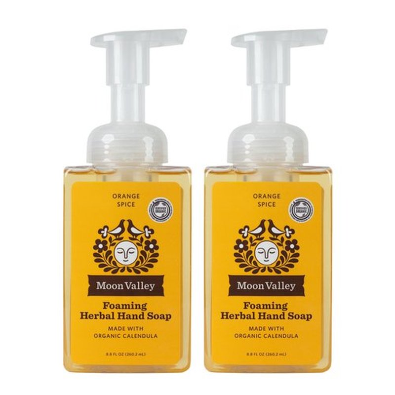 Moon Valley Herbal Foaming Hand Soap, Orange Spice Two Pack, Vegan, Recyclable Bottle