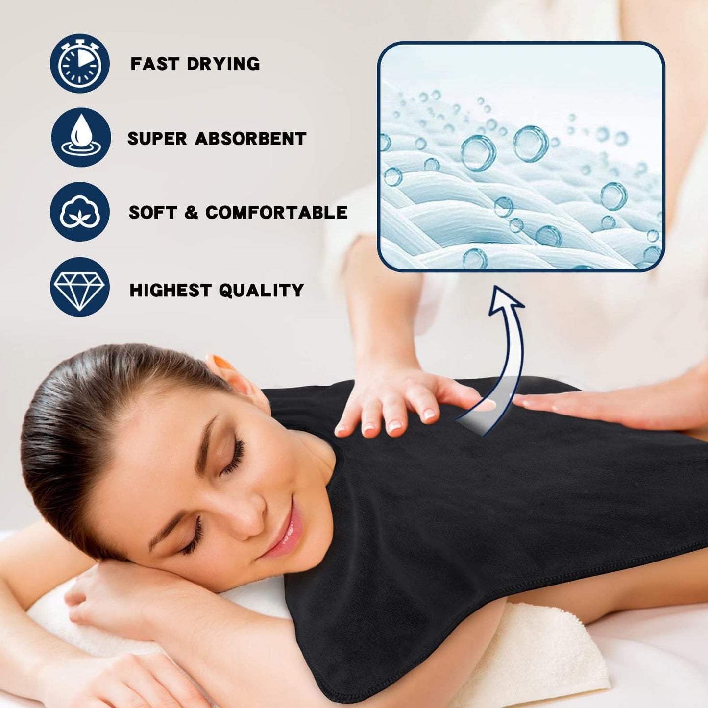 SINLAND Microfiber Esthetician Towels for Facials Mask Removing Face Wrap Soft Facial Cloth with Split Design Spa Towels for Facial Steam Massage and Cleansing 20x15.7inch