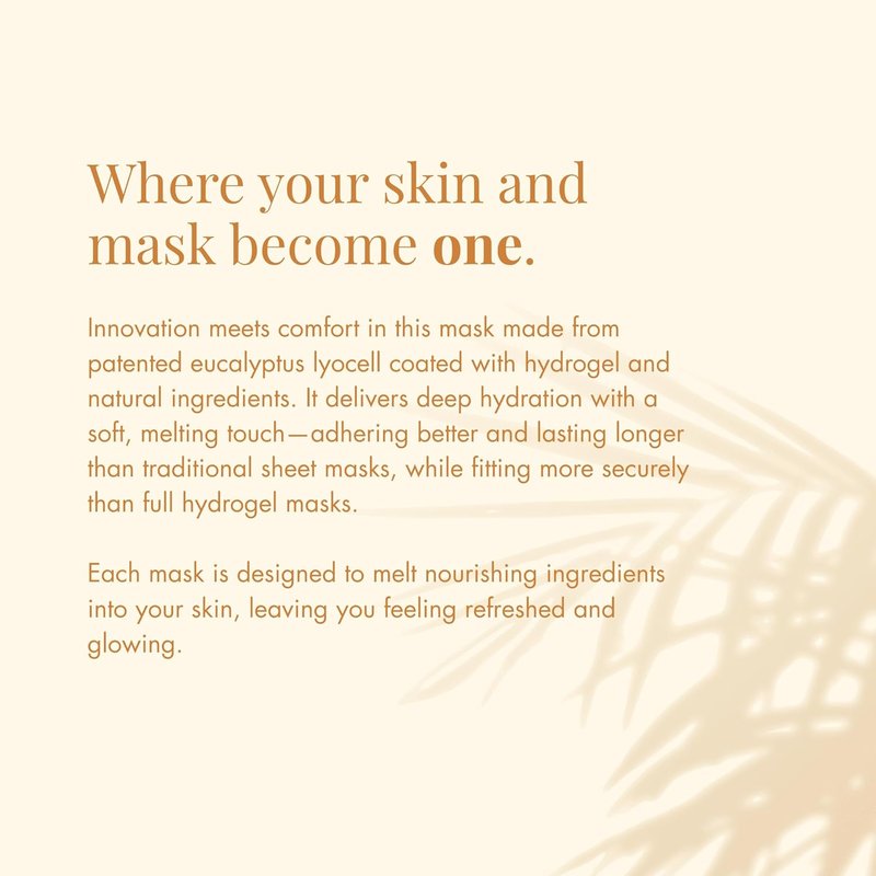 CICA Hydrogel Melt Mask - Hydrating Eucalyptus Lyocell | Soothing Green Tea | Hypoallergenic, 4 Pack