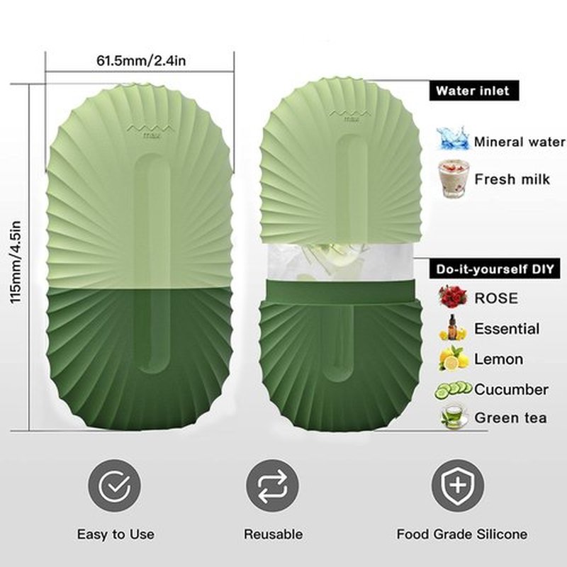 KOGITI Ice Mold for Face, Ice Roller for Face & Eye, Beauty Facial Ice Rollers Ice Holder Mold Face Puffiness Relief Massage Skin Care Tools, Ice Facial Cube (Shell-Green)