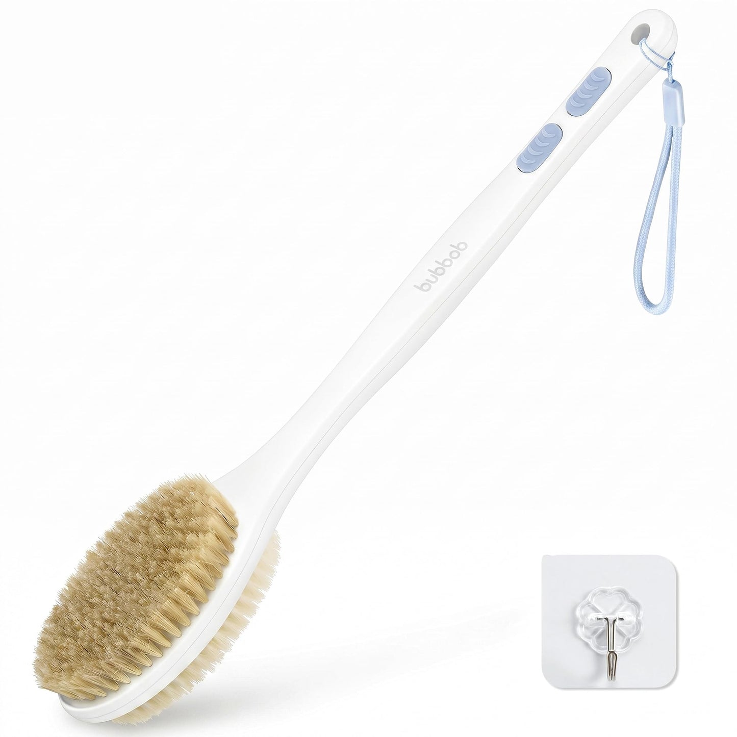 Bubbob Back Scrubber for Shower with Long Handle, Blue