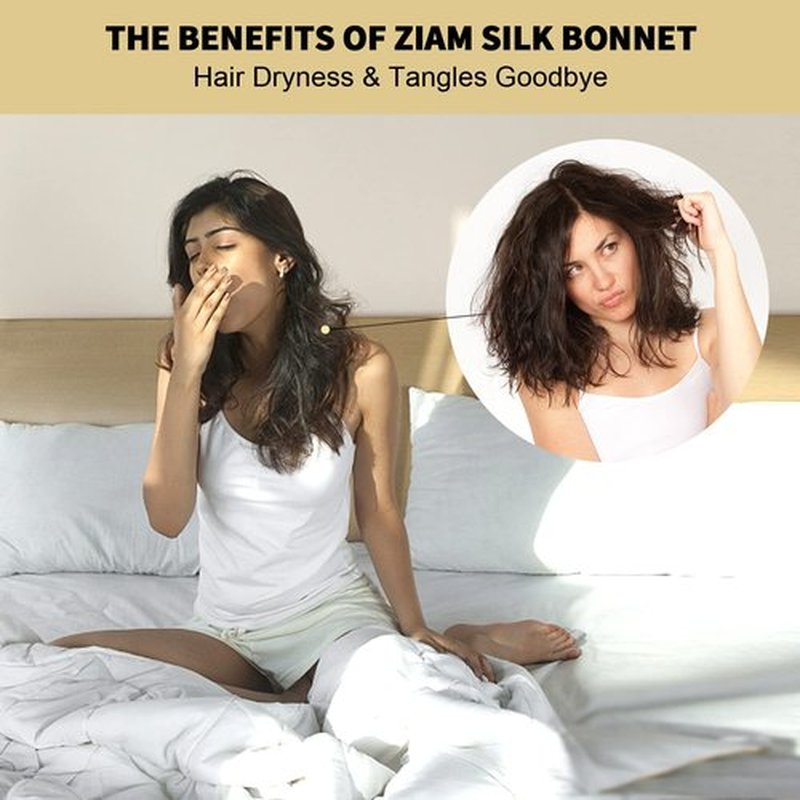 ZIMASILK 22 Momme 100% Mulberry Silk Bonnet for Sleeping & Women Hair Care, Highest Grade 6A Silk hair wrap for sleeping with Premium Elastic Stay On Head (1Pc, Ivory)