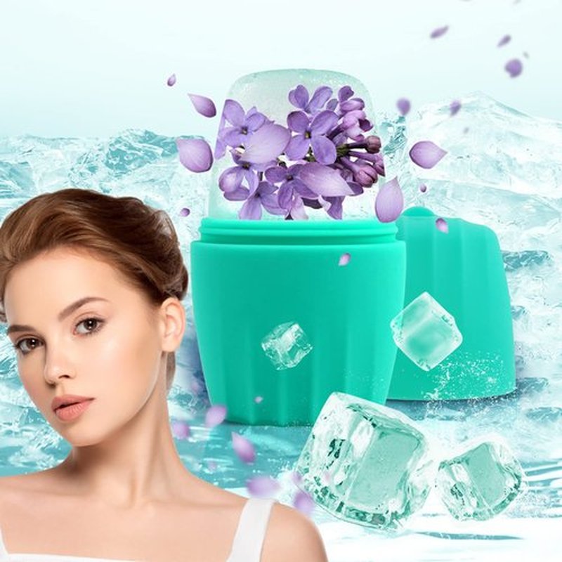 Evmliy 2Pack Ice Roller for Face, Qewro Silicone Ice Roller Facial Ice Mold to Brighten Skin Enhancing Natural Glow, Reusable Ice Roller for Face & Eye Puffiness Relief, Face Roller Skin Care Freezer