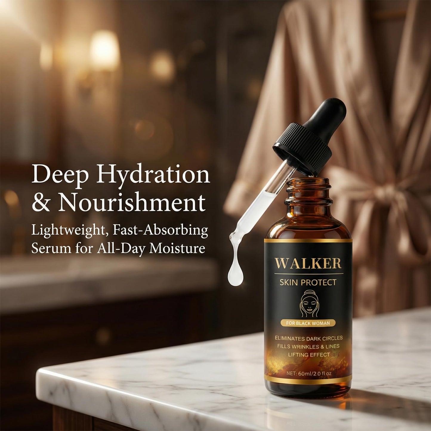 Walker Skin Protect Serum for Black Women, Walker Skin Protector Anti-Wrinkle Face Serum - Reduces Wrinkles & Fine Lines, Eliminates Dark Circles, and Lifts & Firms Skin (2)