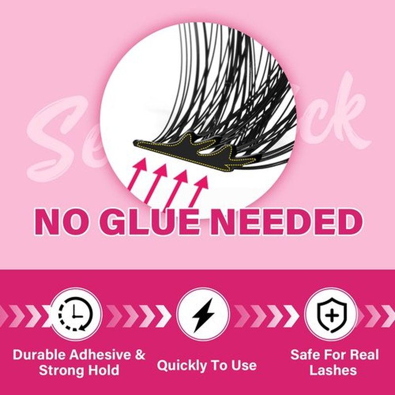 Self Adhesive Eyelashes 48Pcs Lash Clusters Self Stick Lashes Reusable Self-adhesive Lashes No Glue Cluster Lashes Easy for Use(Lotus,D-10-18mix)