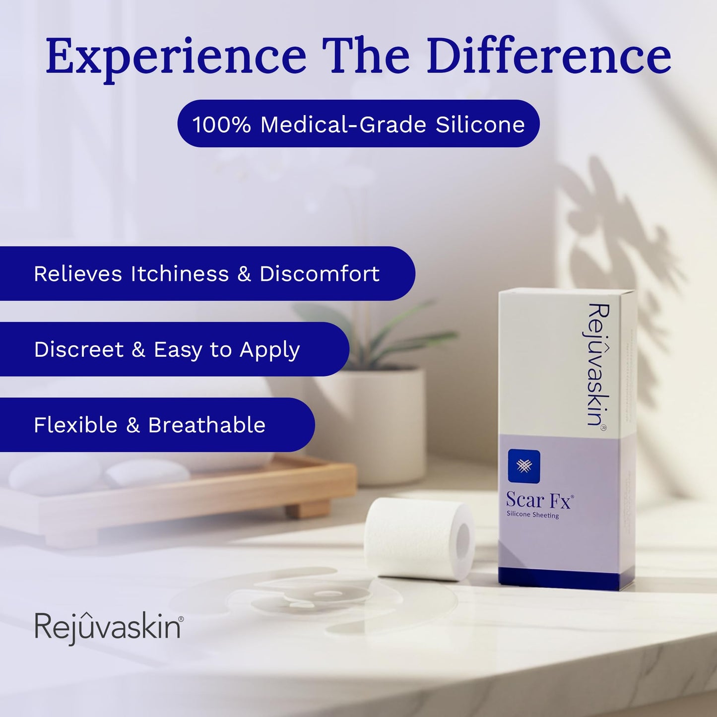 Rejuvaskin Scar Fx Silicone Sheeting, Silicone Tape for Breast