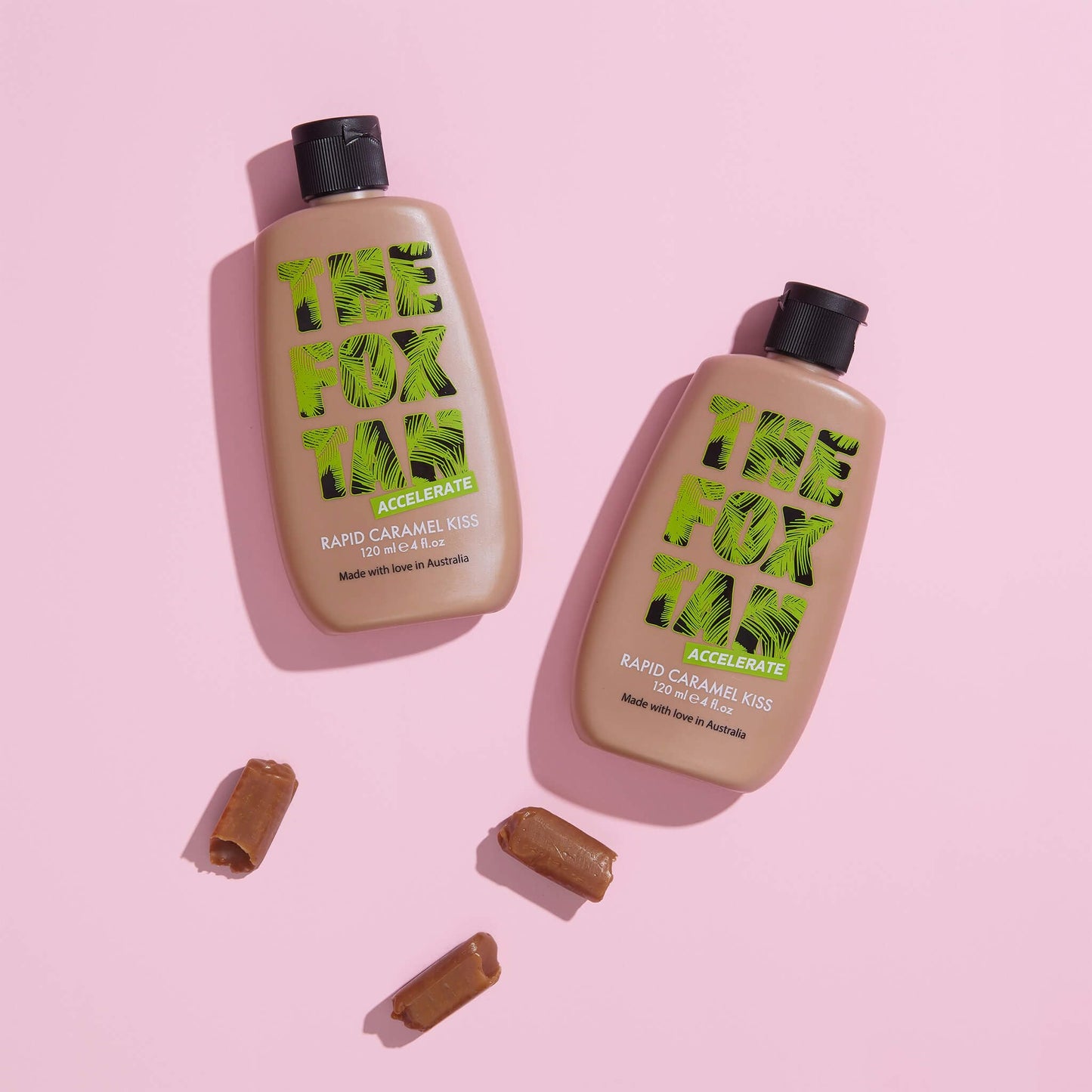 The Fox Tan Rapid Caramel Kiss, Natural Tanning Accelerator For Deeper & Darker Tans, Delivers an Instant Tint & Glow, Vegan & Cruelty Free, 120 mL