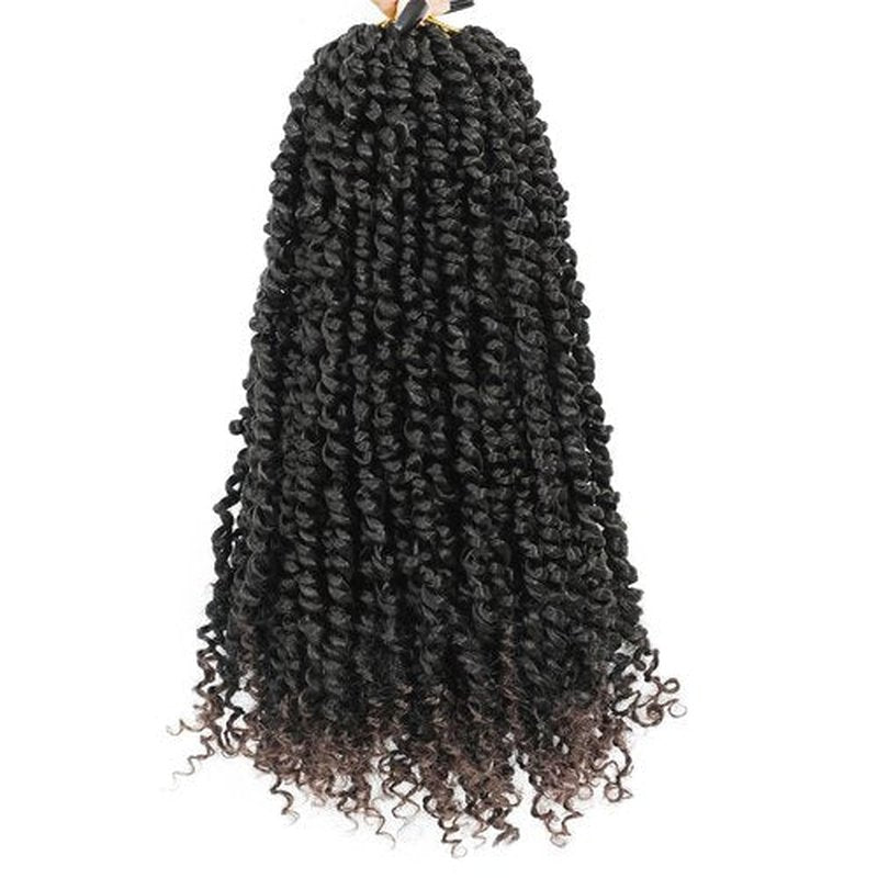 Alrence Passion Twist Crochet Hair 8 Packs Pre twisted Passion Twist Hair For Women Soft Bohe Pre-looped Crochet Braids (14 Inch (Pack of 8), 1B/33)