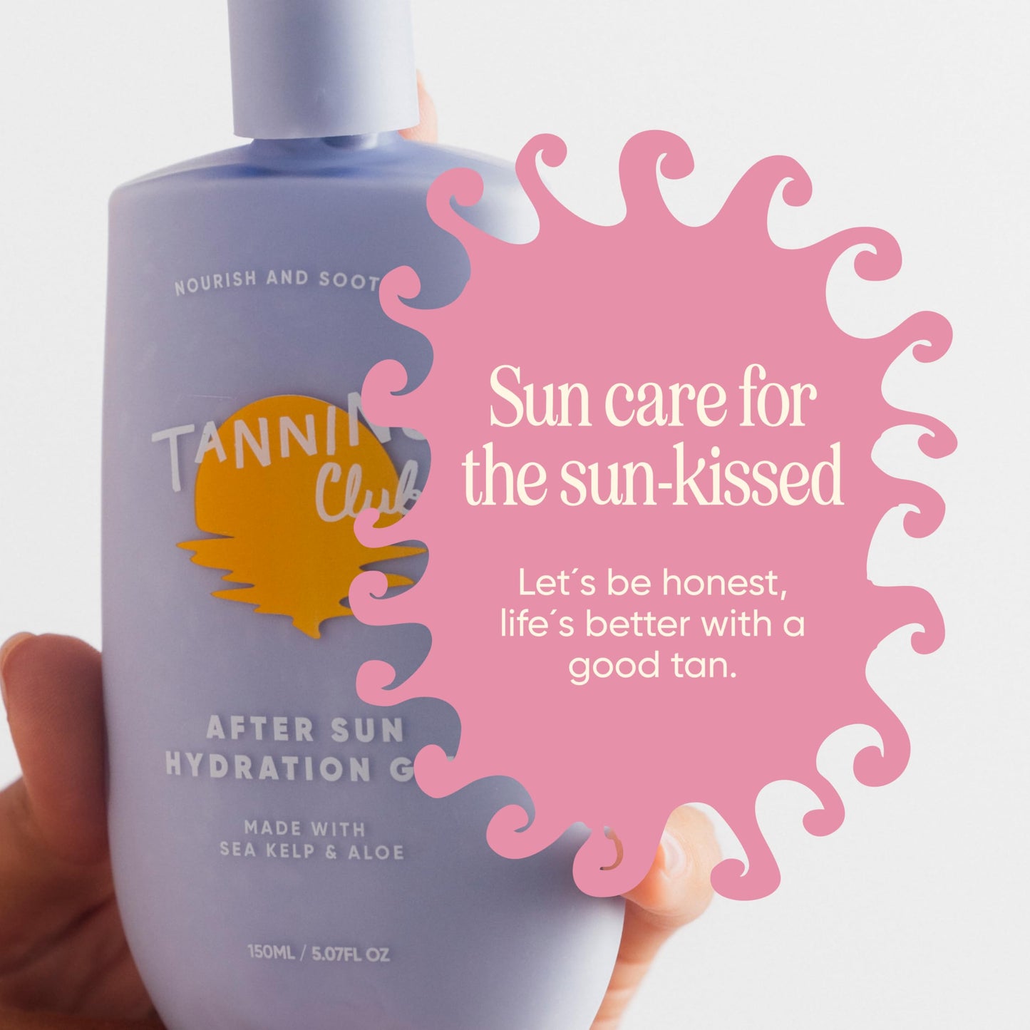 Tanning Club - After Sun Gel - Aloe Vera and Sea Kelp Formula for Sunburn Relief and Hydration - Tan Extender - 150 m