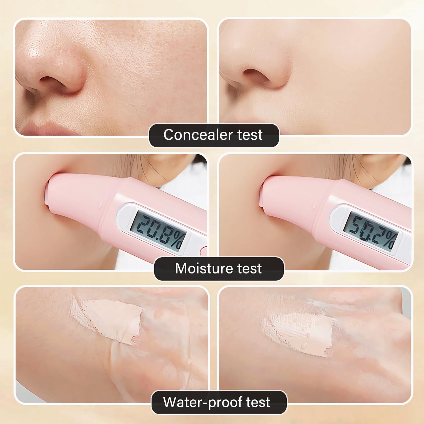 Cushion Foundation Air Cushion CC Cream - Natural Finish, Buildable Coverage Foundation, Even Skin Tone, Tattoo cover up, Moisturizing Concealer Cream Foundation Makeup (Buff Beige)