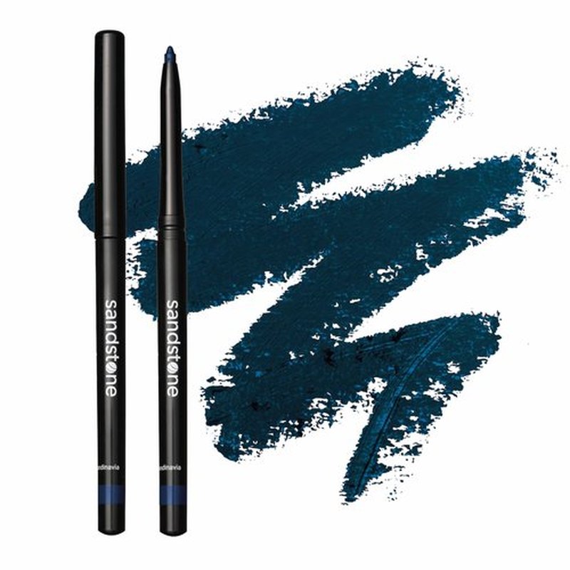 Sandstone Scandinavia Blue Waterproof Eyeliner Pencil - Vegan Hypoallergenic Eyeliner for Sensitive Eyes - Smudge Proof Gel Eyeliner Blue - Anti-Aging Properties Hypoallergenic Makeup