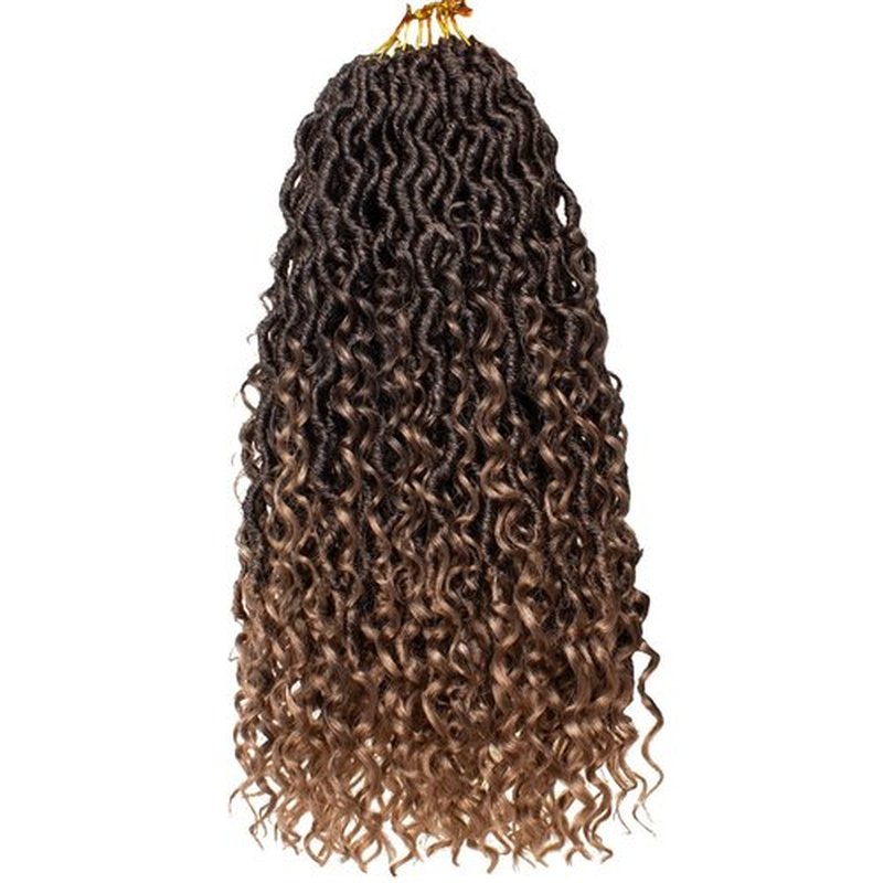 Beverlee 18 Inch Goddess Locs Crochet Hair 8 Pcak Boho Faux Locs Boho Goddess Locs Crochet Locs Pre Looped Soft Hippie Locs Synthetic Bohemian Curly Crochet Locs Hair for Black Women T27#