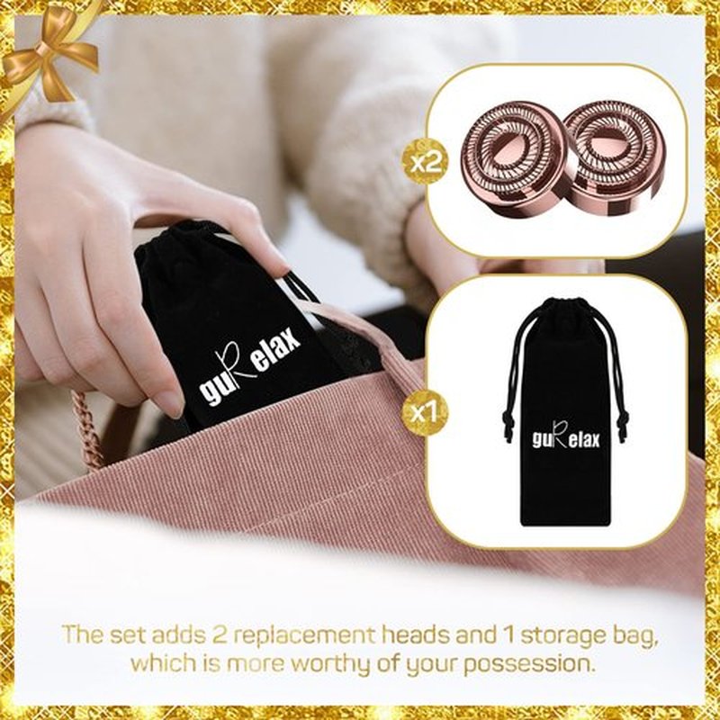 Gurelax Facial Hair Remove (with 2 x Replacement Heads), Face Shaver for Women, Best Hair Removal Device, Facial Hair Removal for Women