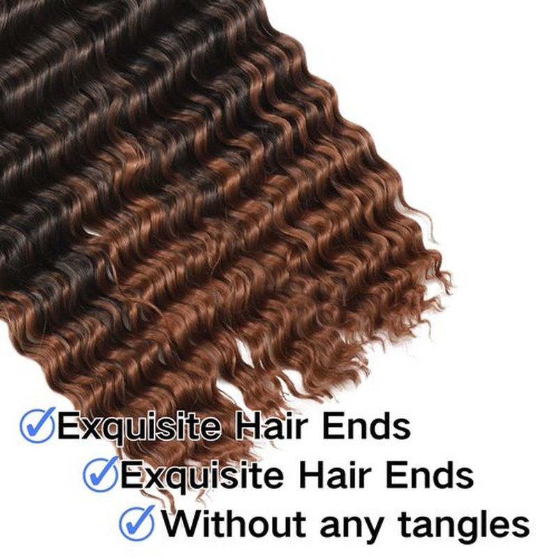Deep Bulk Hair For Braiding Hair Wet And Wavy Deep Wave Bulk Hair 20inch 200g,Quality Synthetic Micro Braiding Hair Extensions for Boho Braids No Weft 2Pack T1/30#