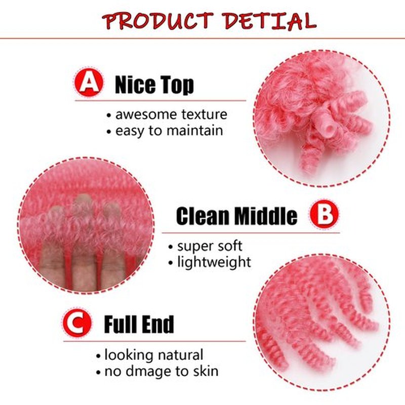 IXIMII 6 Packs Hot Pink Pre-Separated Springy Afro Twist Hair 12 Inch Soft Pre-Separated Marley Braiding Hair Pre-Fluffed Synthetic Hair Extensions for Distressed Faux Locs,Spring Twists,Passion Twist