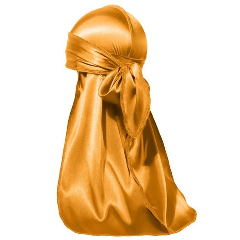ForceWave Silky Durag for Men Wave Cap Satin Dorag for Men Women 360 Wave (Gold)