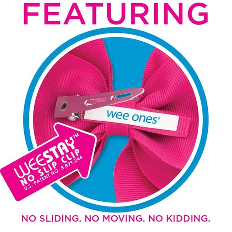 Wee Ones Girls' Holiday Style Overlay Bow, King, White Dot
