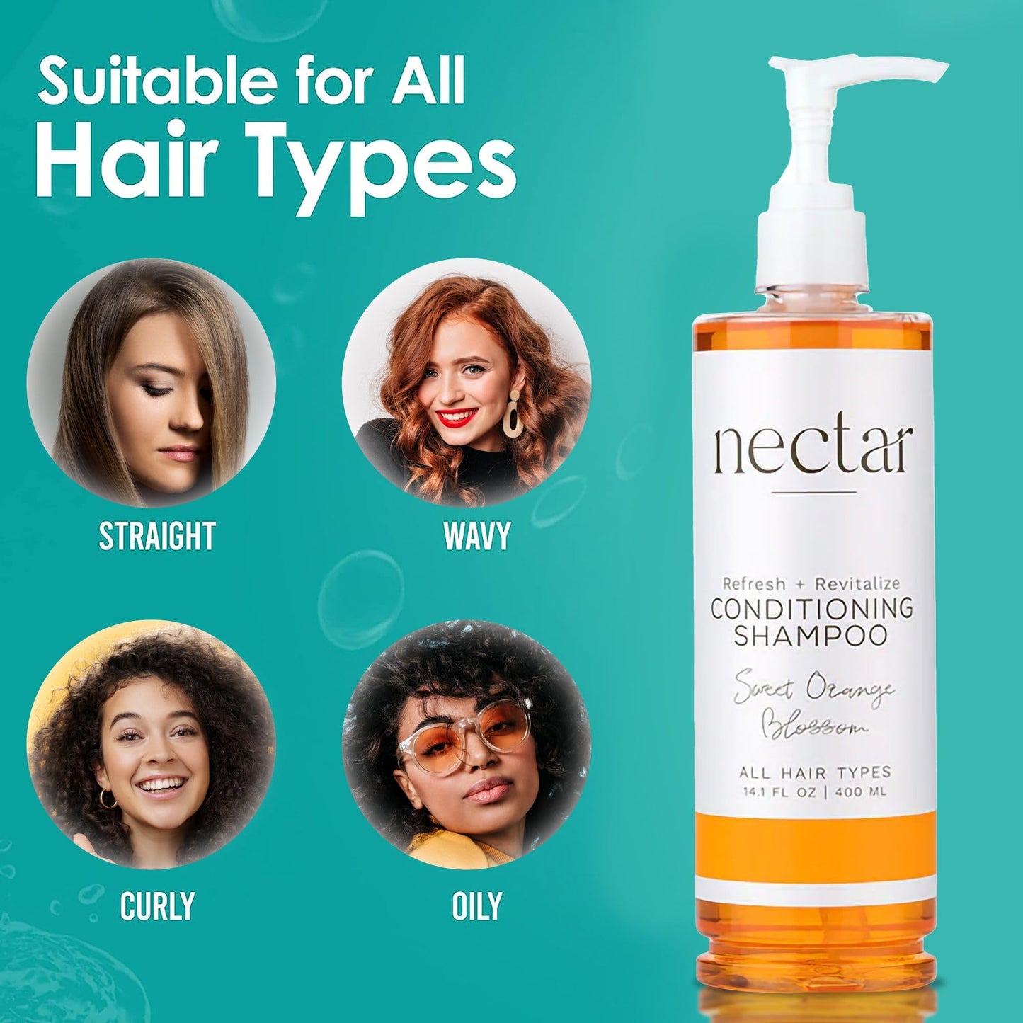 World Amenities - Nectar Pump Bottle Conditioning Shampoo - Hair Repair Shampoo and Conditioner with Fresh Fragrance