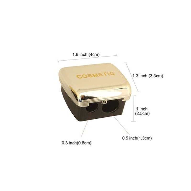 JOSALINAS Dual Makeup Sharpener (2 pack) for Cosmetic Eyebrow Eyeliner Pencil, Silver