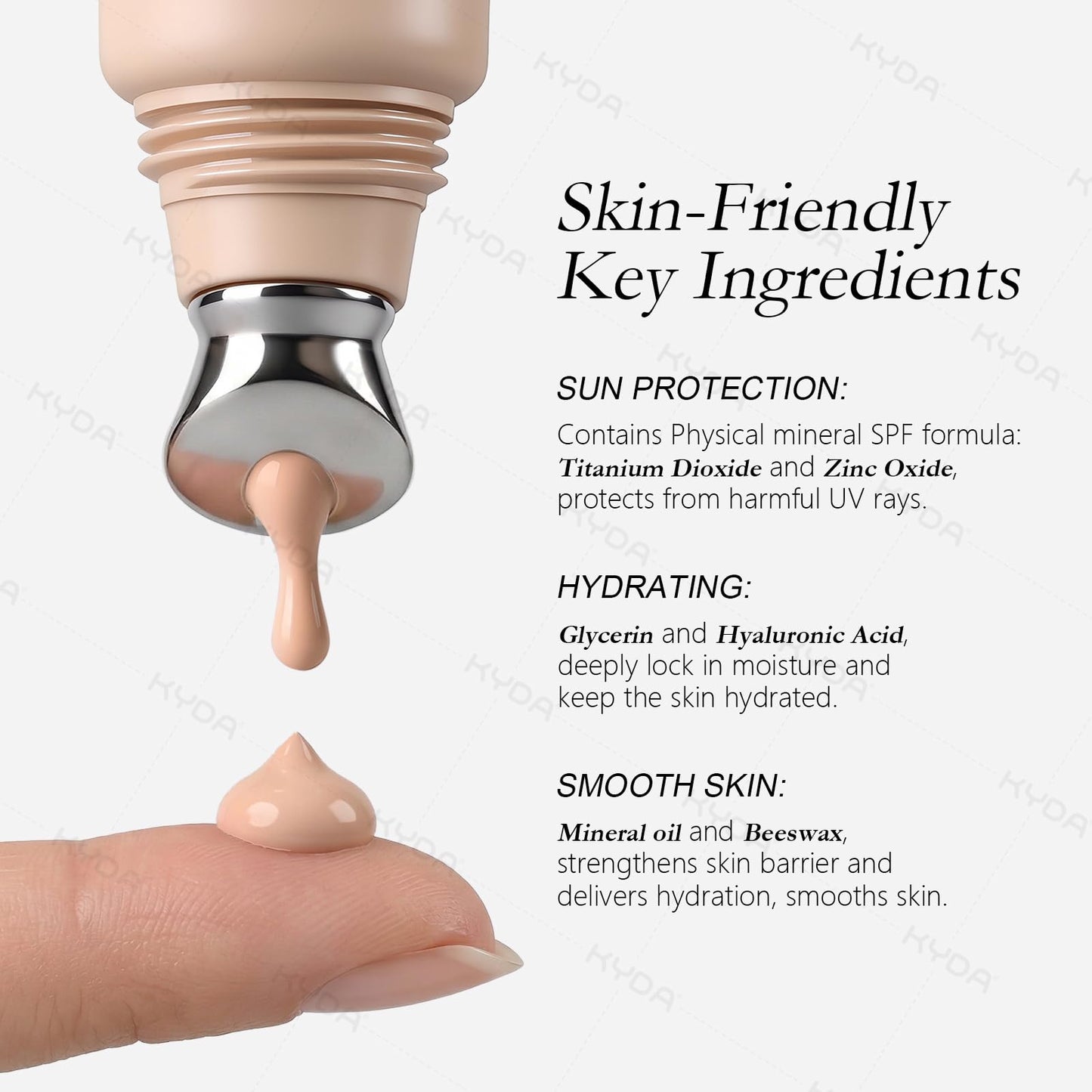KYDA Mineral Sunscreen Eye Cream, 3-in-1 Anti-Aging Eye Cream, SPF 35, for Dark Circle and Fine Lines, Medium