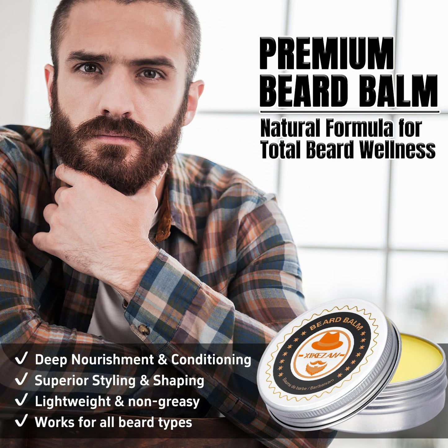 XIKEZAN Beard Kit Gifts for Men Grooming/Care-Soften,Soothe Beard GoodScent