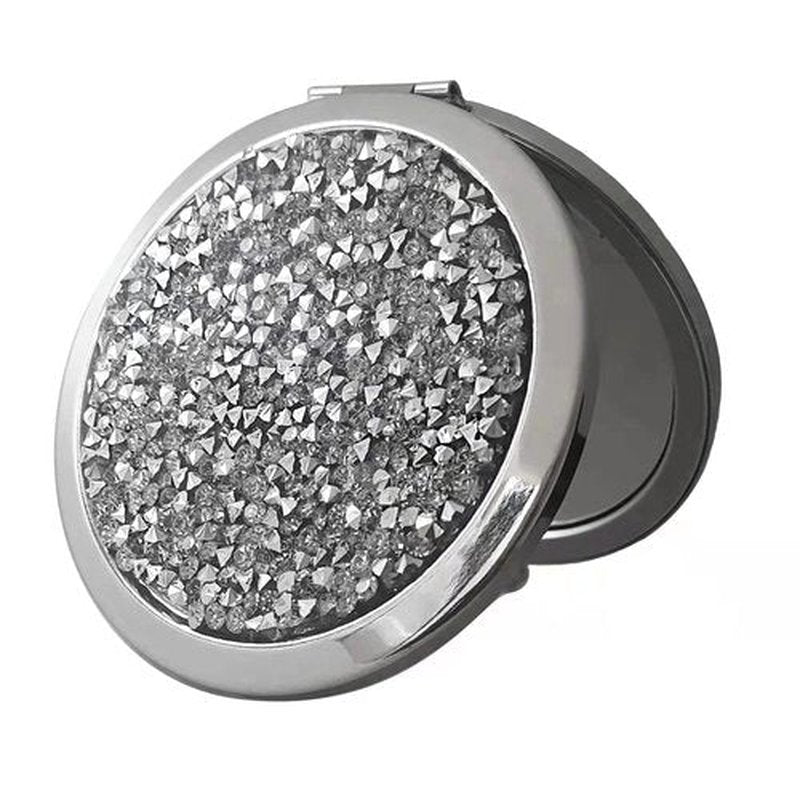 oaiqiy Oaiqiy Compact Mirror, Handheld 2.75 Inch Travel Makeup Mirror, 1X/2X Magnifying Round Pocket Makeup Mirror(Silvery, Silvery Pack