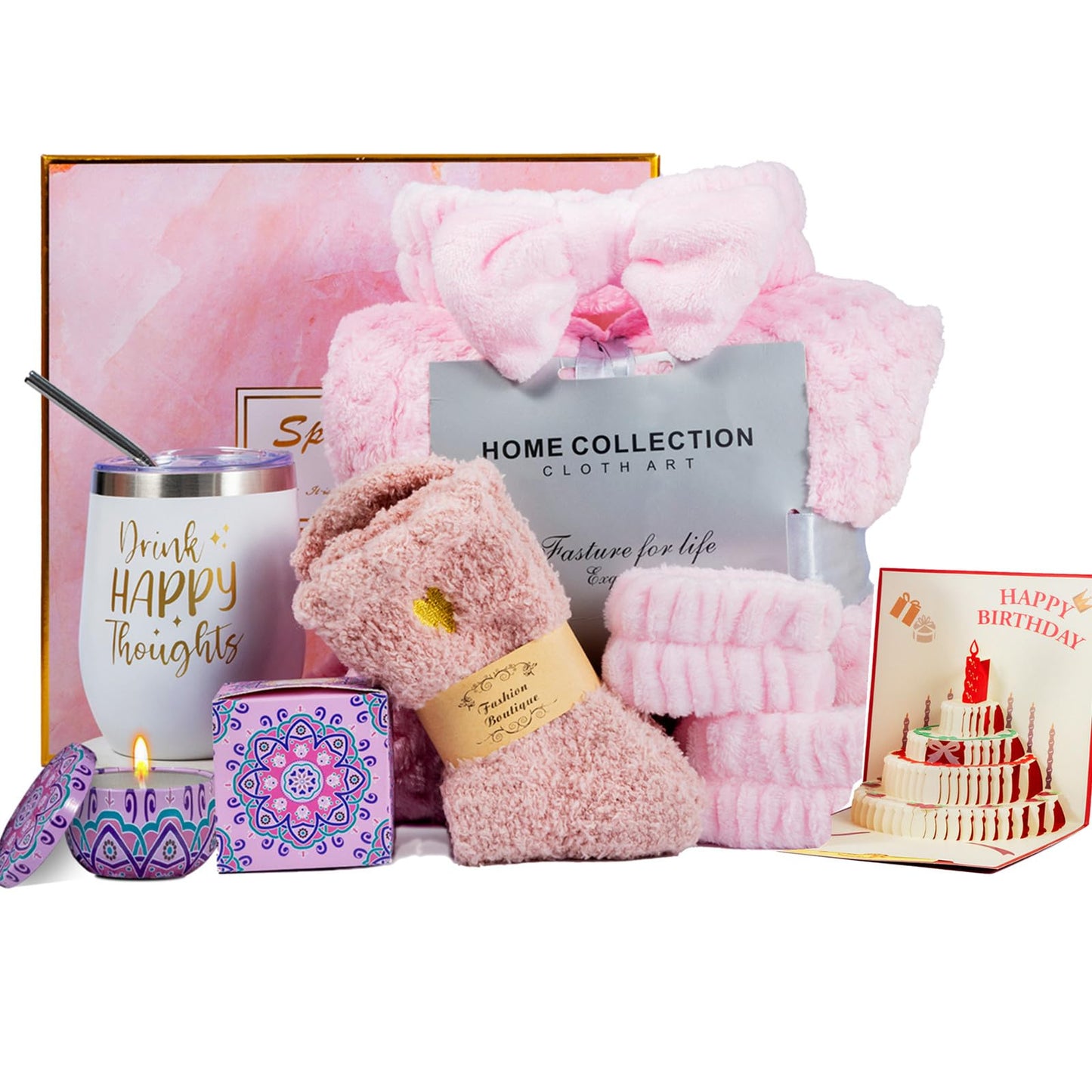 Happy Birthday Gifts for Women Friendship Self Care Gift for Women Birthday Christmas Gift Baskets for Womens Spa Gifts for Mom Wife Girlfriend Sister Grandma, Thank You, Get Well, Self Care Package