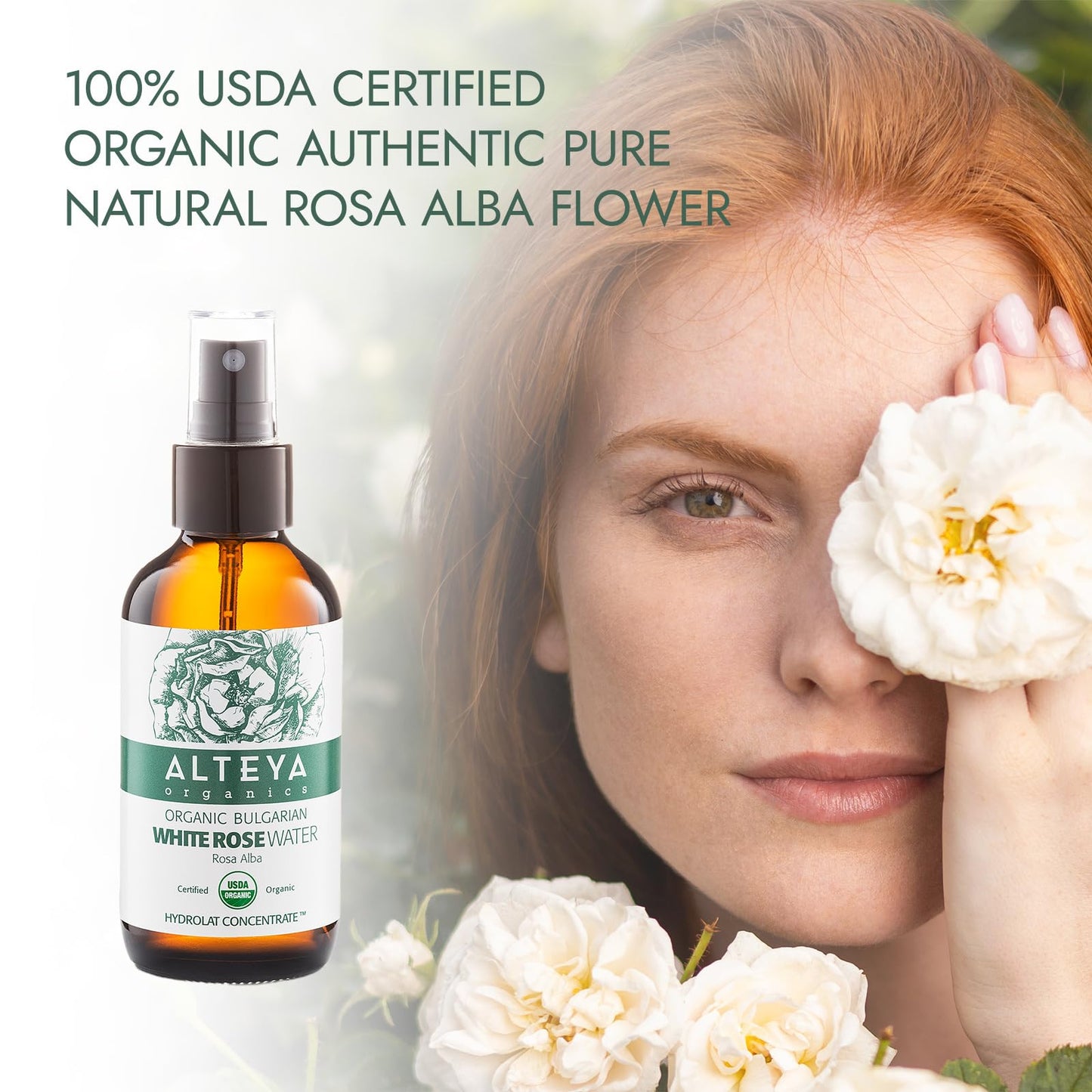 Alteya Organics Organic Bulgarian White Rose Water Facial Toner, BPA Free, 4 Ounce (Pack of 1)